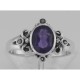 Cute Victorian Style  3/4 Carat Amethyst and Marcasite Ring - Sterling Silver - R-392-AM