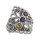 Antique Style Marcasite Multi-Stone Ring - Sterling Silver - R-407