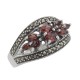 Vintage Style Garnet Ring with Marcasites - Sterling Silver - R-606-G