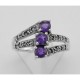 Amethyst Marcasite Ring - Sterling Silver - R-610-AM
