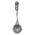 Tea Caddy / Nut Serving Spoon w/ Rose Design - Sterling Silver Tea Caddy / Nut Serving Spoon w/ Rose Design - Sterling Silver
