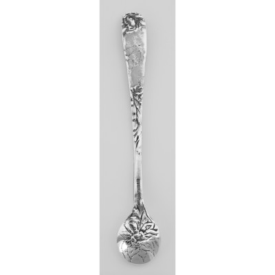 ss205 - Vintage Floral Style Sterling Silver Salt Spoon - SS-205 ss205 - Vintage Floral Style Sterling Silver Salt Spoon - SS-205