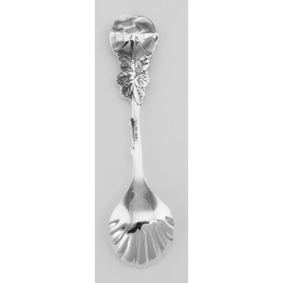 ss6350 - Flower Shell Style Sterling Silver Salt Spoon - SS-6350