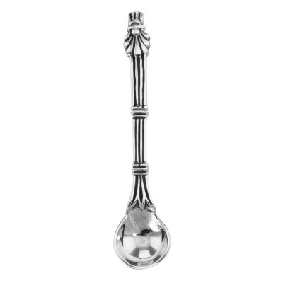 ss66517 - Leaf Style Sterling Silver Salt Spoon - SS-66517
