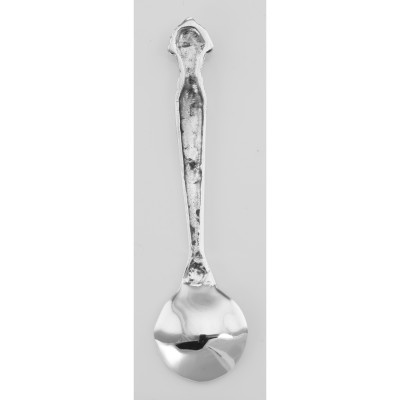 ss705 - Acanthus Style Sterling Silver Salt Spoon - SS-705