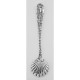 ss734 - Vintage Shell Style Sterling Silver Salt Spoon - SS-734