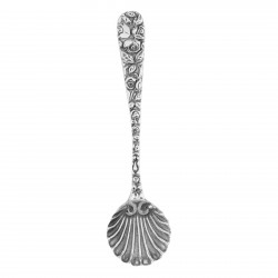Vintage Shell Style Sterling Silver Salt Spoon Vintage Shell Style Sterling Silver Salt Spoon