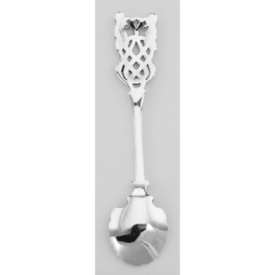 ss737 - Celtic Knot Shell Style Sterling Salt Spoon - SS-737 ss737 - Celtic Knot Shell Style Sterling Salt Spoon - SS-737
