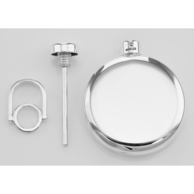 Sterling Engravable Round Perfume Bottle Pendant - Made in USA - TX-597-P