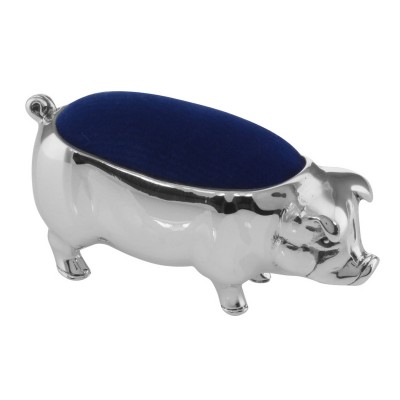 Antique Style Pig Pin Cushion in Fine Sterling Silver - X-006