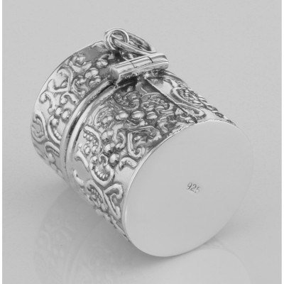 Antique Style Repousse Sewing Thimble Case - Sterling Silver - X-106