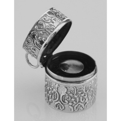 Antique Style Repousse Sewing Thimble Case - Sterling Silver - X-106