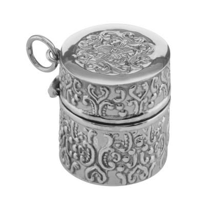 Antique Style Repousse Sewing Thimble Case - Sterling Silver - X-106