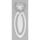 Beautiful Victorian Style Heart Shaped Sterling Silver Bookmark - X-209