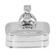 Cute Movable Teddy Bear Box for Baby in Fine Sterling Silver - X-302