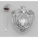 Classic Small Heart Perfume Bottle or Memorial Ash Pendant - Sterling Silver - X-6243