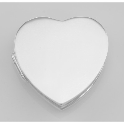 Beautiful Heart Shaped Keepsakes Pillbox in Fine Sterling Silver - X-706