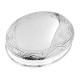 Nice Size Sterling Silver Oval Pillbox w/ Engraved Border Design - X-720