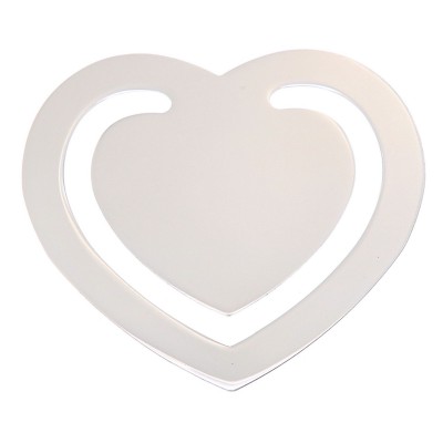 Sterling Silver Heart Shaped Bookmark - Made in USA - X-804