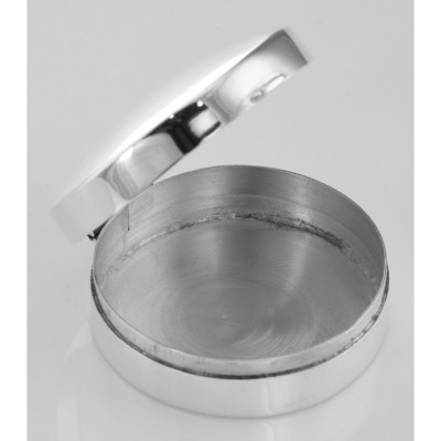 Medium Engravable Round Sterling Silver Pillbox - X-9008