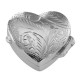 Small Beautiful Heart Shaped Sterling Silver Pillbox with Engraved Top - X-9041
