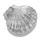 Antique Style Scallop Sea Shell Pillbox - Clamshell Box - Sterling Silver - X-914